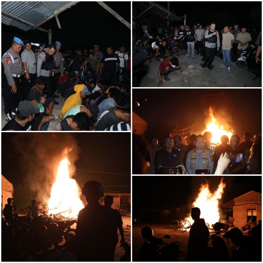 Kali Ke 8 Penggerebekan Jermal, Polrestabes Medan Amankan Puluhan Orang dan Barak Narkoba Dibakar