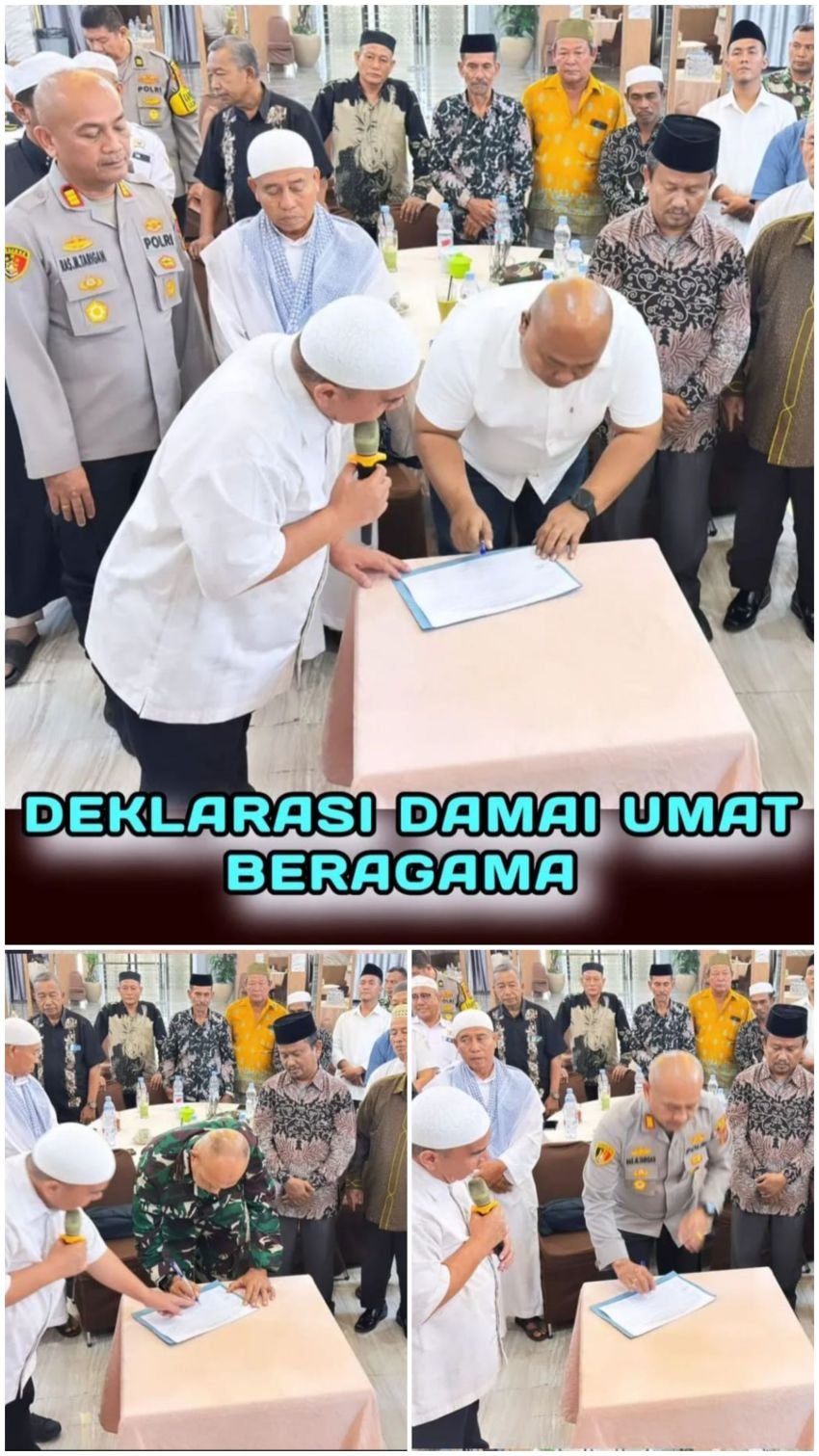 Forkompimcam dan Tokoh Agama Percut Seituan Lakukan Deklarasi Damai