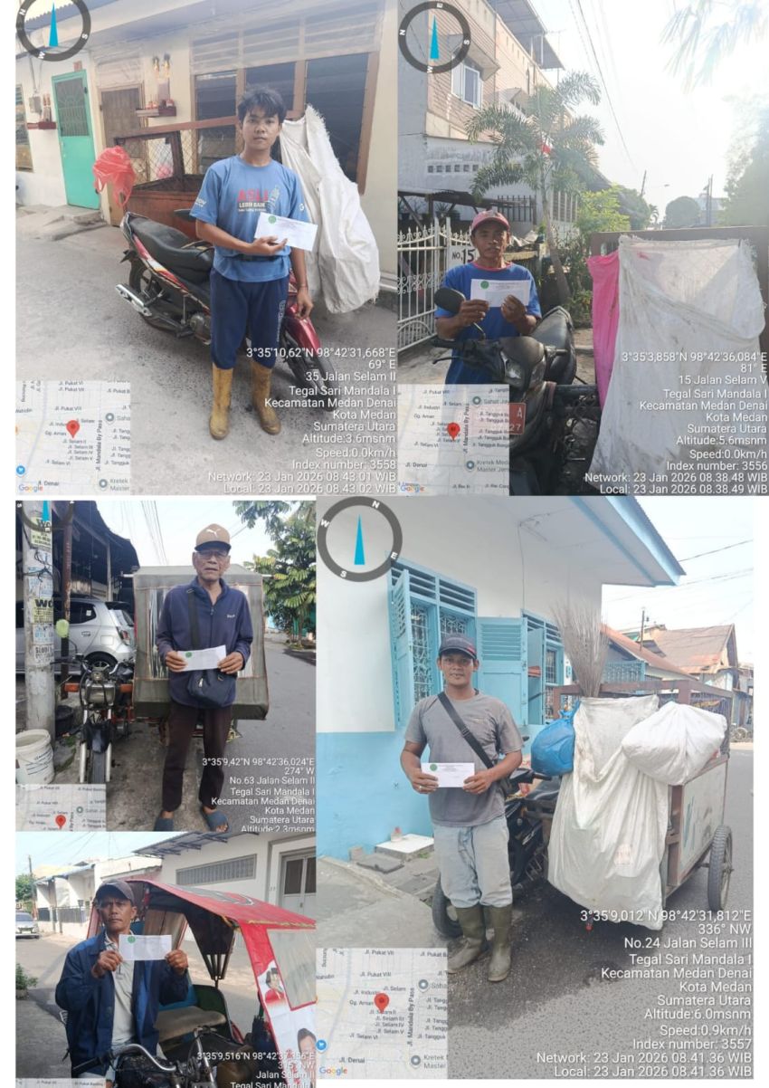 BAKOPAM Sumut Gelar Jum&rsquo;at Berkah, Santuni Petugas Kebersihan dan Penarik Becak Mesin