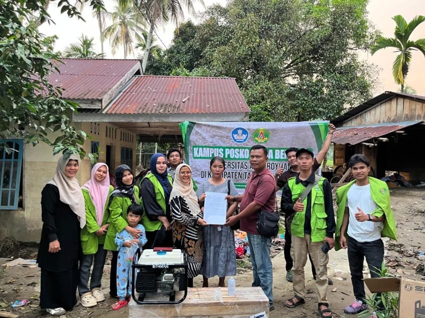 Tim Kampus Tanggap Bencana Universitas Aufa Royhan Salurkan Air Bersih dan Logistik ke Dua Wilayah Terdampak di Tapsel