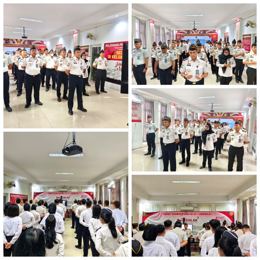 Rutan Kelas I Labuhan Deli Ikuti Apel Bersama Awal Tahun 2026, Amanat Menko Tekankan Integritas dan Implementasi KUHP Baru