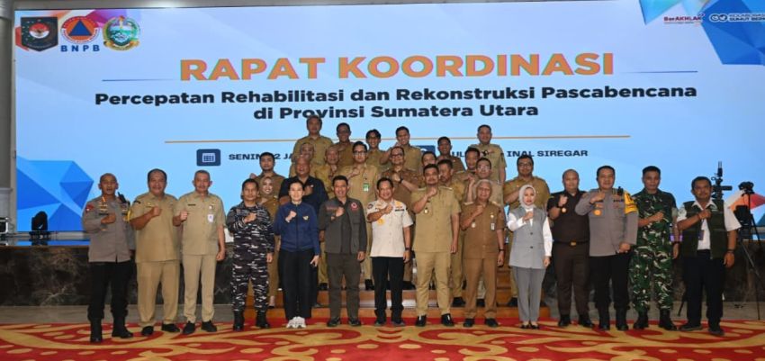 Pemkab Asahan Mengikuti Rakor Percepatan Rehabilitasi dan Rekonstruksi Pascabencana di Sumut