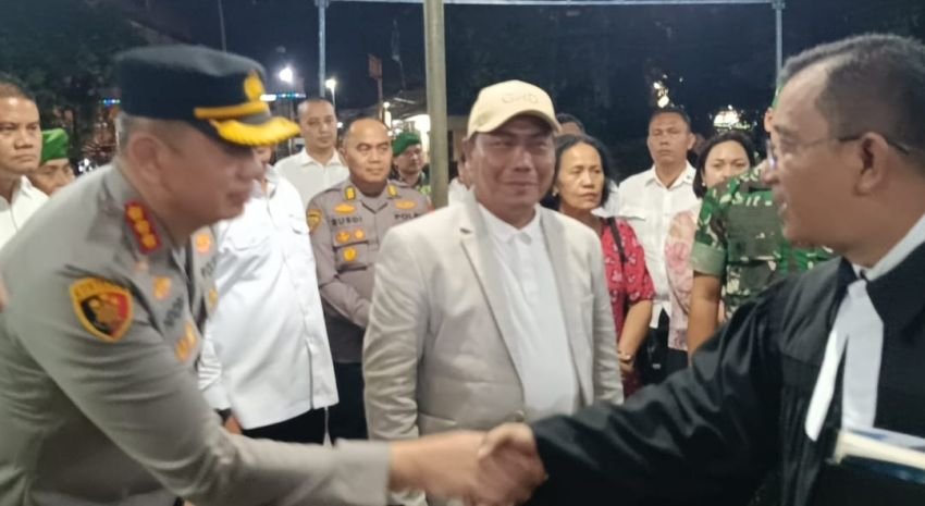 Kapolresta Deli Serdang beserta Forkopimda Deli Serdang cek situasi ibadah Gereja di Malam Tahun Baru 2026
