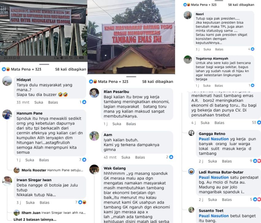 Atas Nama Rakyat? Spanduk Misterius Bela PT Agincourt Resources Muncul, Suara Warga Justru Menolak Tambang: Jangan Korbankan Alam Demi Uang