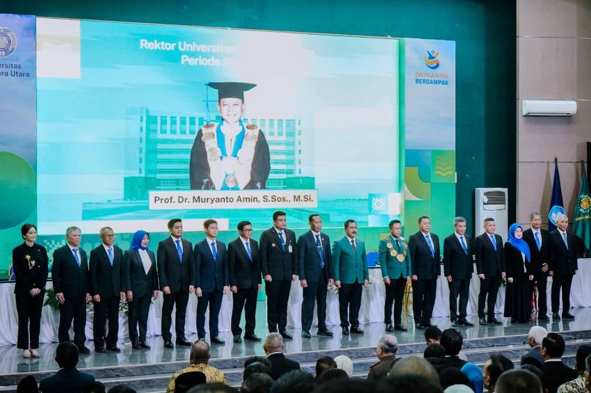 Hadiri Pelantikan Rektor USU, Zakiyuddin Harahap Ucapkan Selamat kepada Muryanto