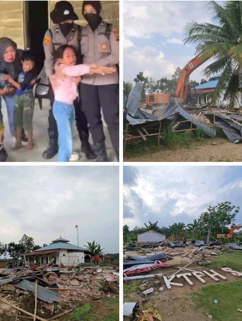 Pengadilan Eksekusi Lahan di Labura Diwarnai Tangis Histeris Anak Anak