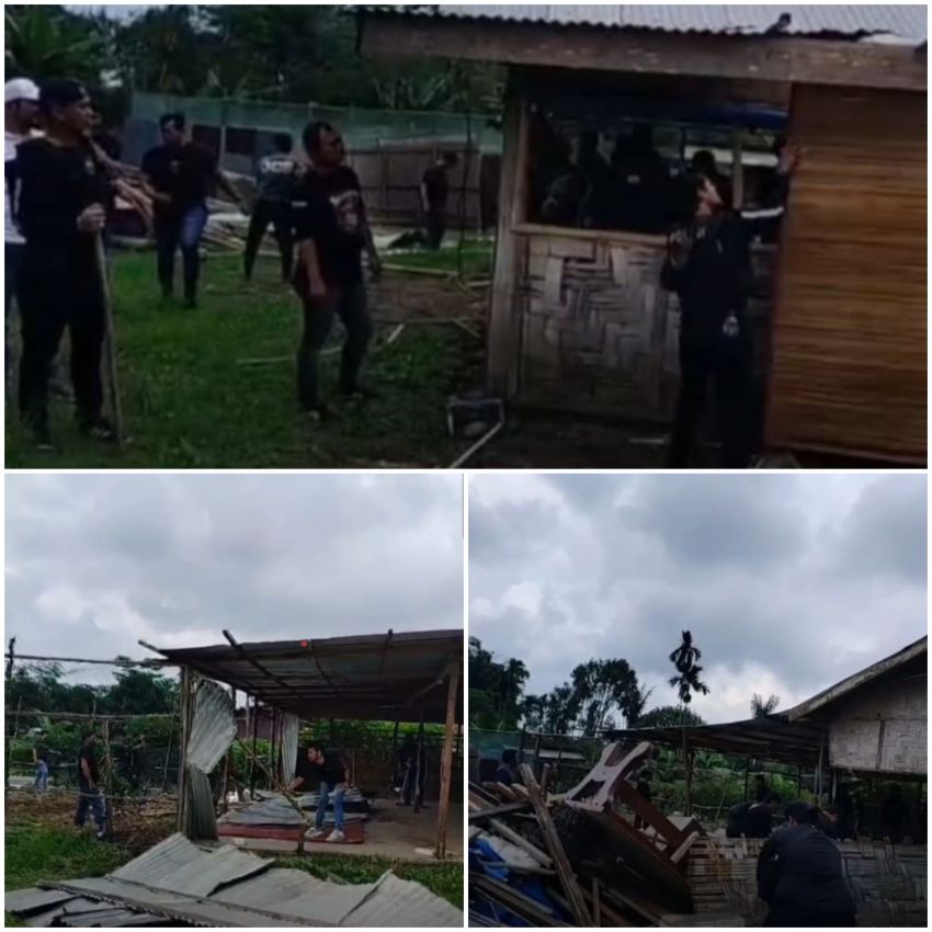 Polisi Ratakan Pondok Narkoba dan Markas Judi Mesin Tembak Ikan di Sibolangit