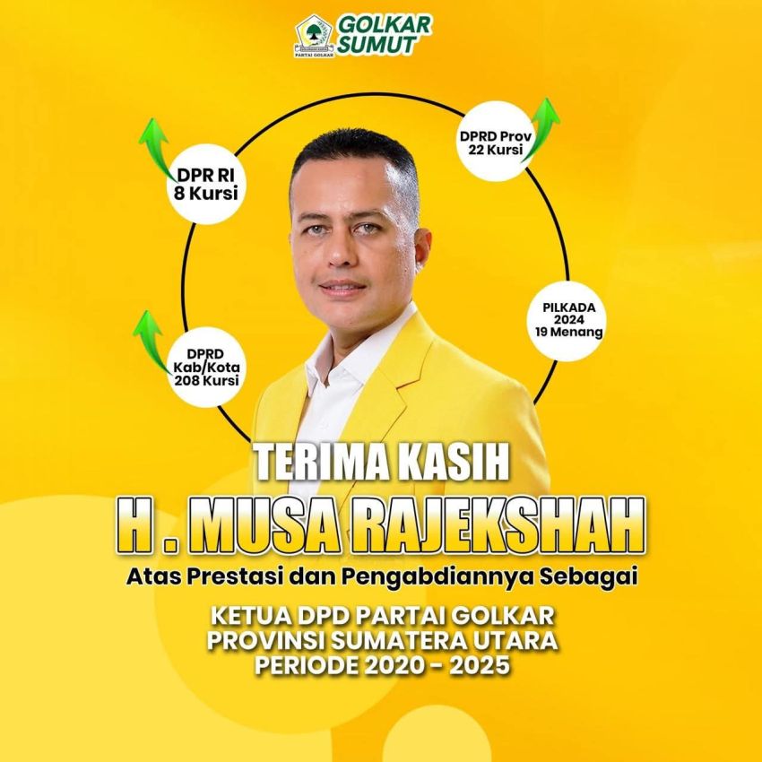 Terus Berkarya, Musa Rajekshah Torehkan Prestasi Gemilang untuk Golkar Sumut