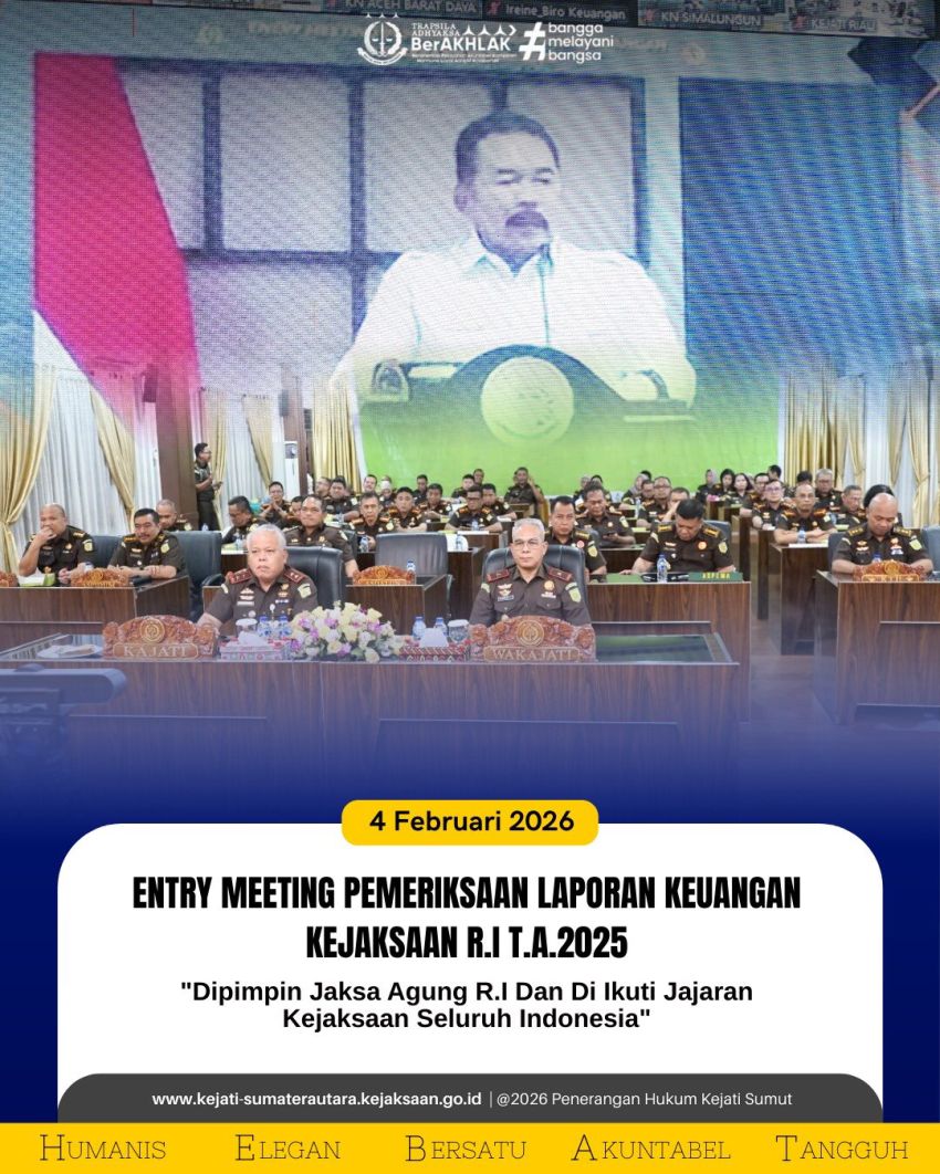 Jaksa Agung Pimpin Rapat Entry Meeting Pemeriksaan Laporan Keuangan Kejaksaan R.I Tahun Anggaran 2025