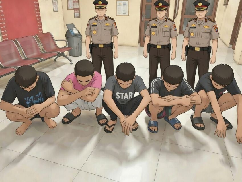 Polresta Deli Serdang Lakukan Pembinaan kepada 5 anak dibawah umur yang Hendak Tawuran