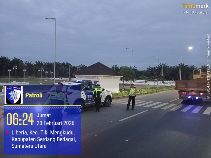 Sat Lantas Polres Serdang Bedagai Gelar Patroli Asmara Subuh, Ciptakan Kondusivitas Lalu Lintas di Jalinsum