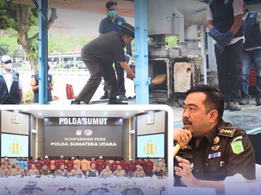 Kajati Sumut Hadiri Konferensi Pers Pengungkapan Kasus Narkotika di Mapolda Sumut