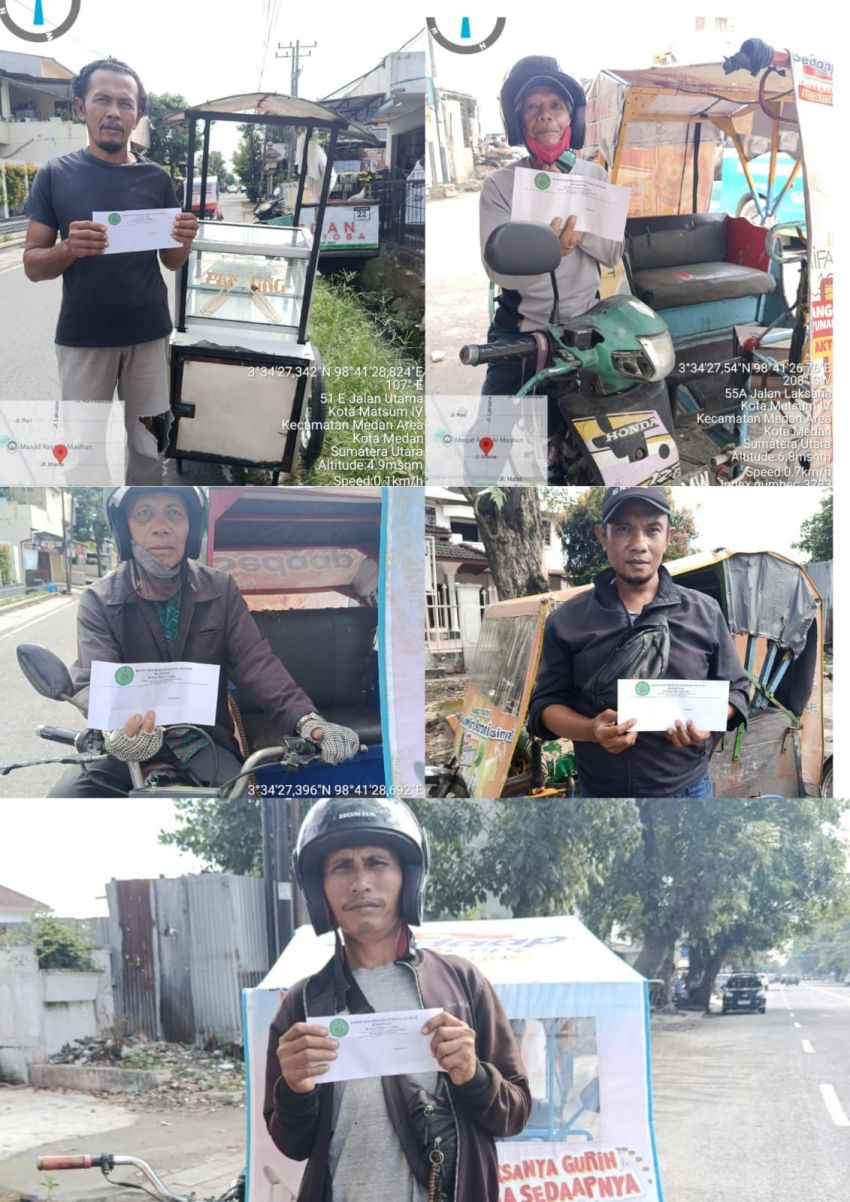 RAMADHAN KETIGA, BAKOPAM SUMUT SANTUNI PENARIK BECAK DAN PEDAGANG KECIL DI MEDAN