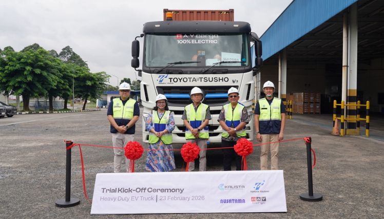 Sinergi KALISTA bersama Nusatama Dukung Toyota Tsusho Indonesia Perkuat Transisi Berkelanjutan Logistik Nasional Melalui Uji Coba Truk Kontainer EV