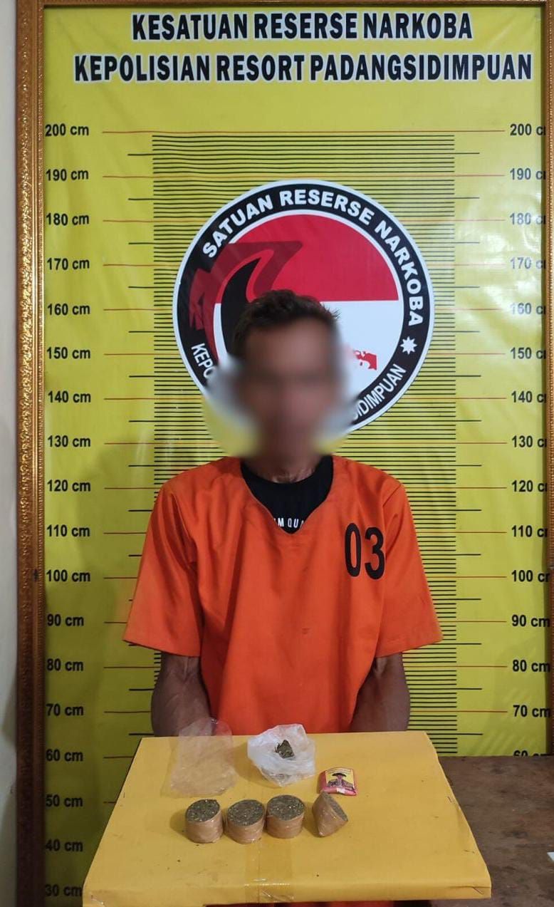 Digerebek di Jalan Sisingamangaraja, Pria 51 Tahun Ditangkap dengan 54 Gram Ganja oleh Polres Padangsidimpuan