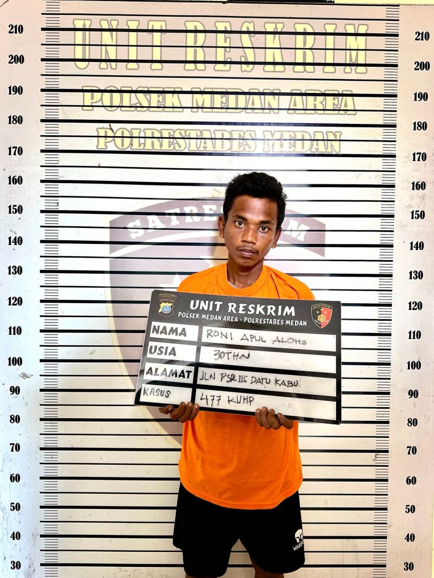 Rekaman CCTV Membawa Pelaku Maling Hp Nginap di Hotel Prodeo Polsek Medan Area, Kapolsek : Modus Minta Sedekah