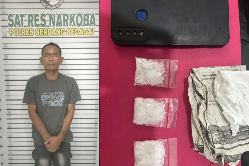 Satres Narkoba Polres Sergai Bekuk Pengedar Sabu di Sei Bamban, 14,55 Gram Barang Bukti Diamankan