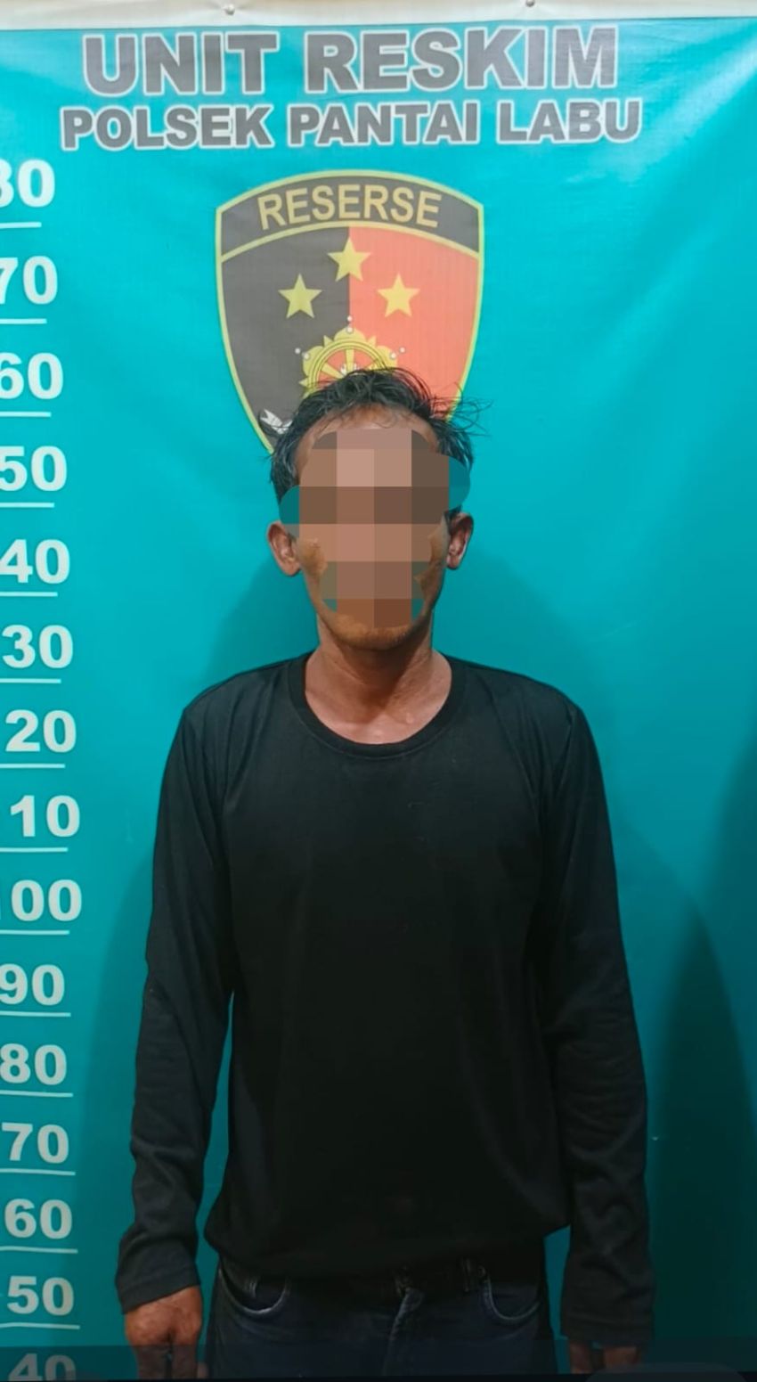 Polsek Pantai Labu Amankan Pelaku Penganiayaan Menggunakan Senjata Tajam