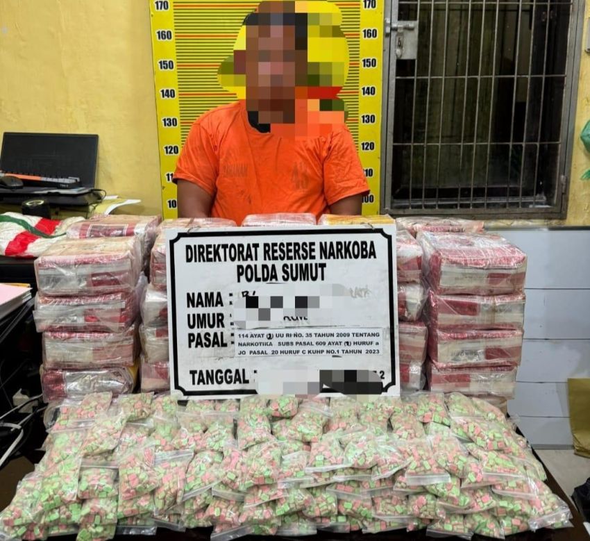 Polda Sumut Gagalkan Penyelundupan 50 Kg Sabu dan 20 Ribu Butir Ekstasi di Perairan Asahan
