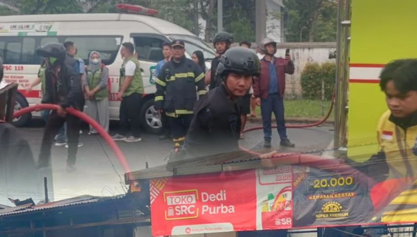 Gerak Cepat Brimob Polda Sumut Bantu Padamkan Kebakaran di Pematangsiantar