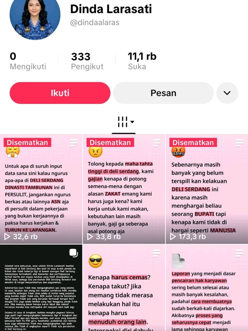 Akun Medsos Dinda Larasati Sebarkan Hoaks Besar Pemkab Deli Serdang Akan Ambil Langkah Hukum