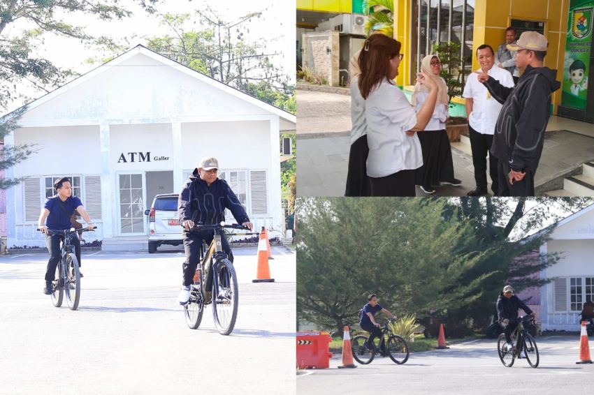 Hari Pertama Kerja Usai Lebaran, Bupati Sergai Bersepeda ke Kantor dan Tinjau RSUD Sultan Sulaiman