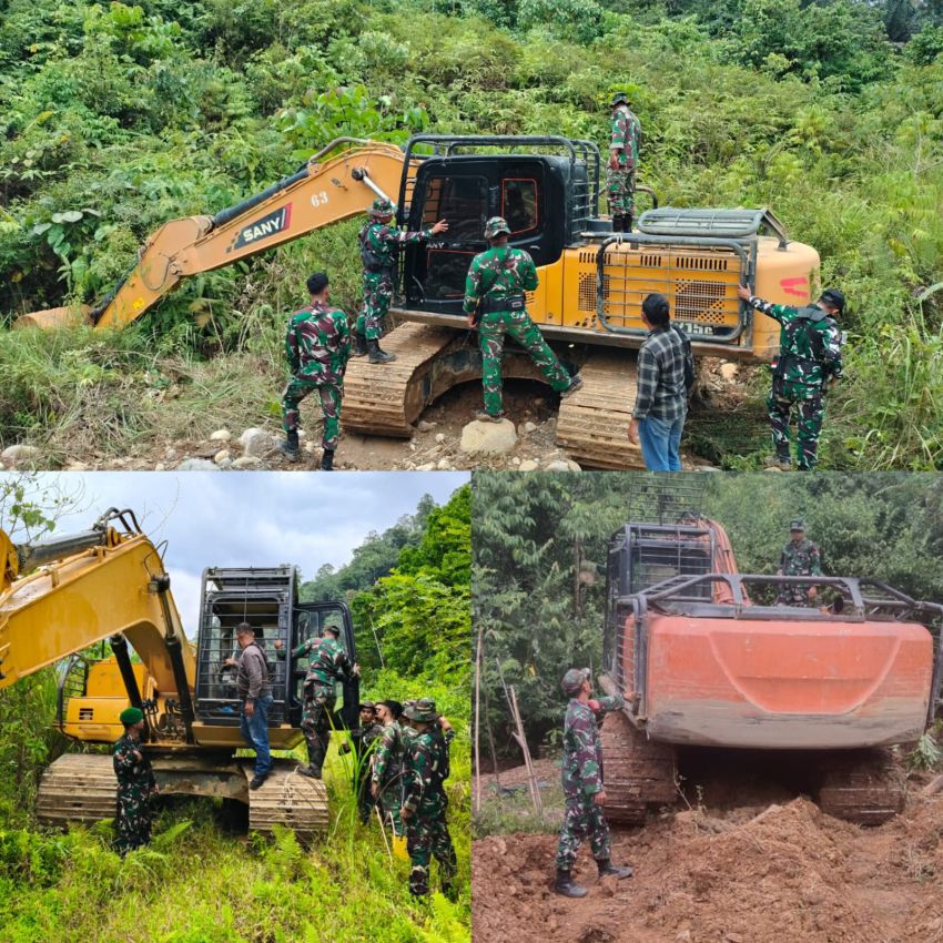 TNI Amankan 6 Excavator Tambang Emas Ilegal di Batang Natal dan Lingga Bayu Madina, Gebrakan Menjaga Kelestarian Lingkungan