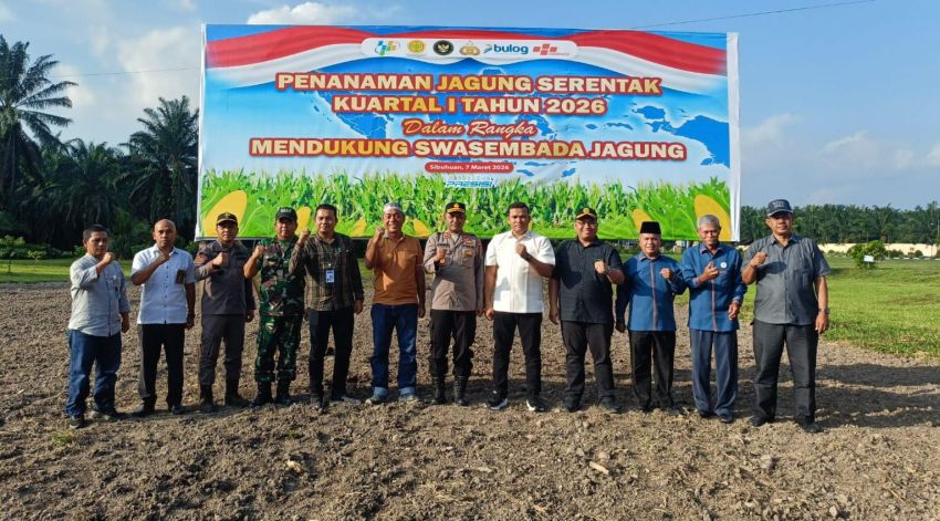 Polri Dukung Ketahanan Pangan, Polres Padang Lawas Ikuti Penanaman Jagung Serentak Nasional