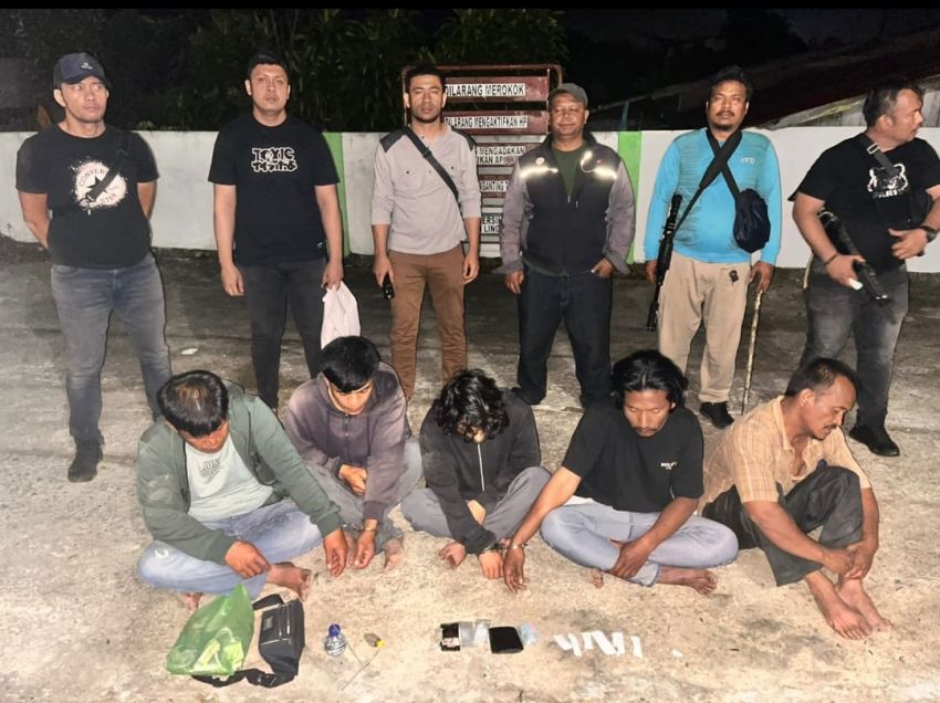 Tim Gabungan Polda Sumut, Polres Simalungun Gerak Cepat Grebek Komplotan Narkoba, 5 Pelaku Diringkus