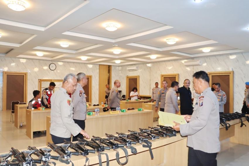 Momentum Penguatan Disiplin, Polres Padangsidimpuan Sambut Pemeriksaan Senpi oleh Propam Mabes Polri