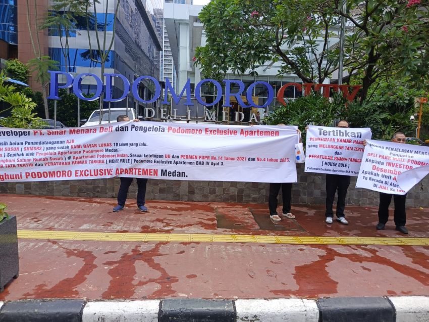 Penghuni Apartemen City Deli Medan Demo Pengembang, Tuntut Sertifikat, Minta Kejati dan KPK Turun Tangan