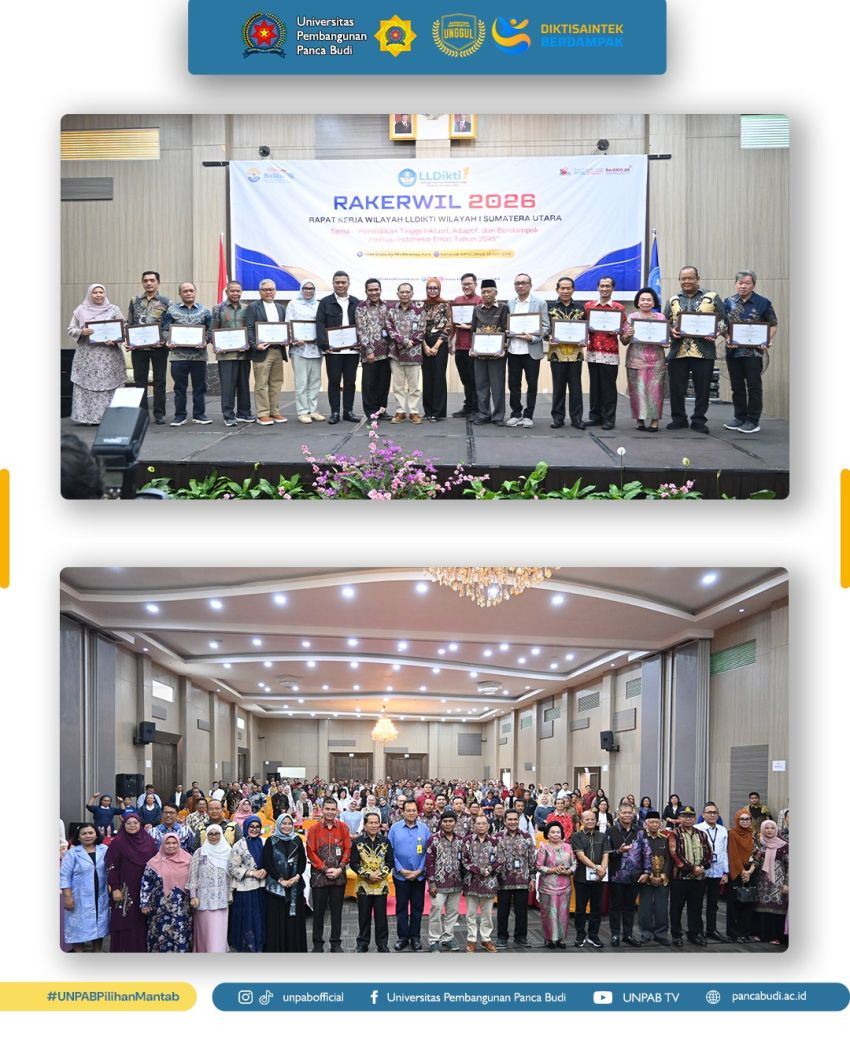 Prestasi membanggakan kembali ditorehkan UNPAB dalam ajang Rakerwil LLDIKTI Wilayah I Tahun 2026 di Berastagi