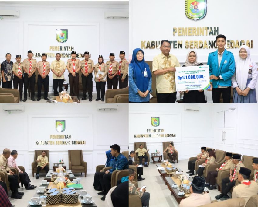 Bupati Sergai Terima Audiensi BPJS dan Kwarcab Pramuka, Serahkan Santunan hingga Bahas Agenda Jambore