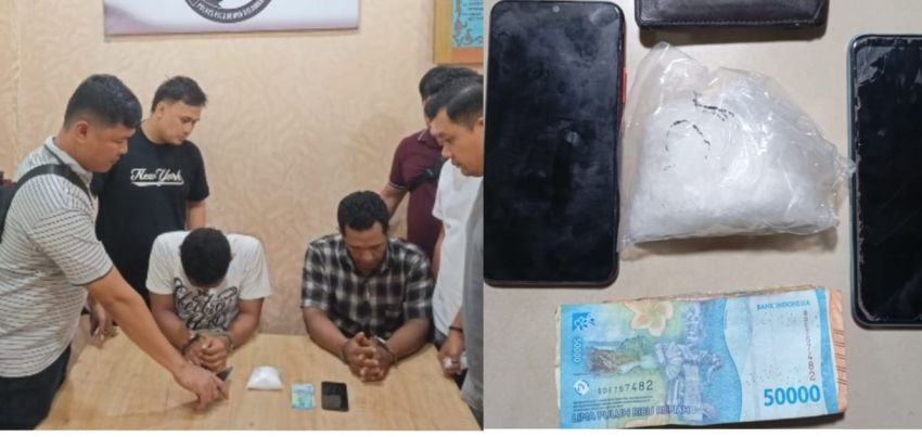 Sat Narkoba Polres Pelabuhan Belawan Gagalkan Peredaran 1 Ons Shabu, 2 Pengedar ditangkap