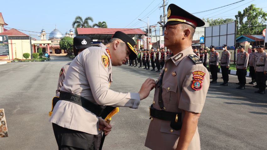 Kapolresta Deli Serdang Pimpin Sertijab Kasat Tahti, Kapolsek Biru-Biru dan Kaposek Pantai Labu.