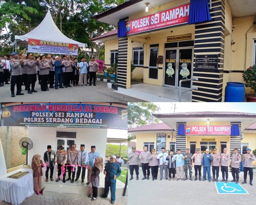 Syukuran Perubahan Nomenklatur, Nama Polsek Firdaus Resmi Menjadi Polsek Sei Rampah dan Mushola Al Jabbar Diresmikan