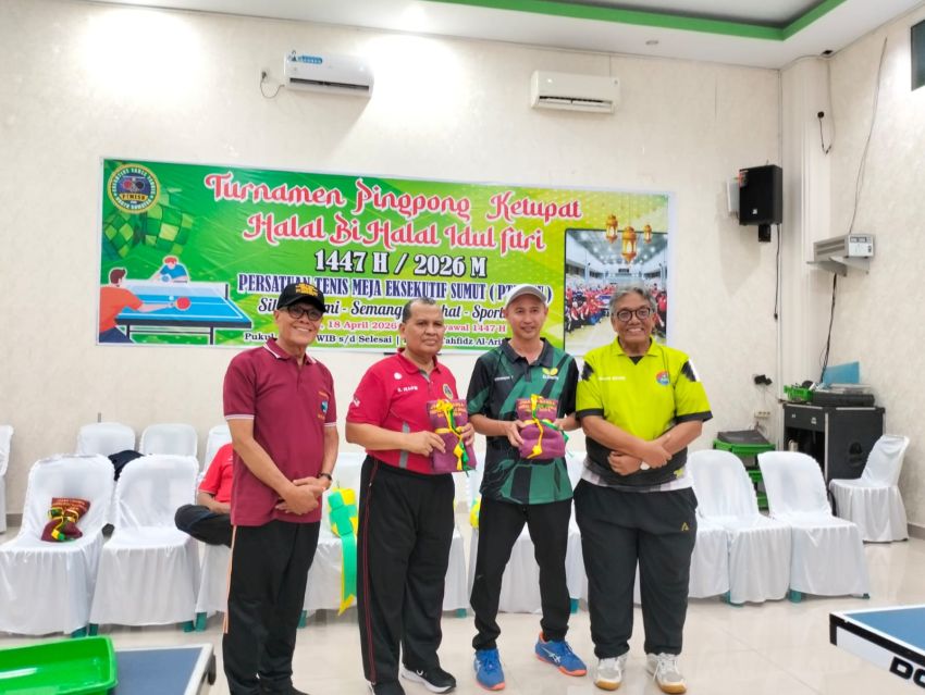 Turnamen Pingpong Ketupat PTM Eksekutif Sumut Resmi Ditutup