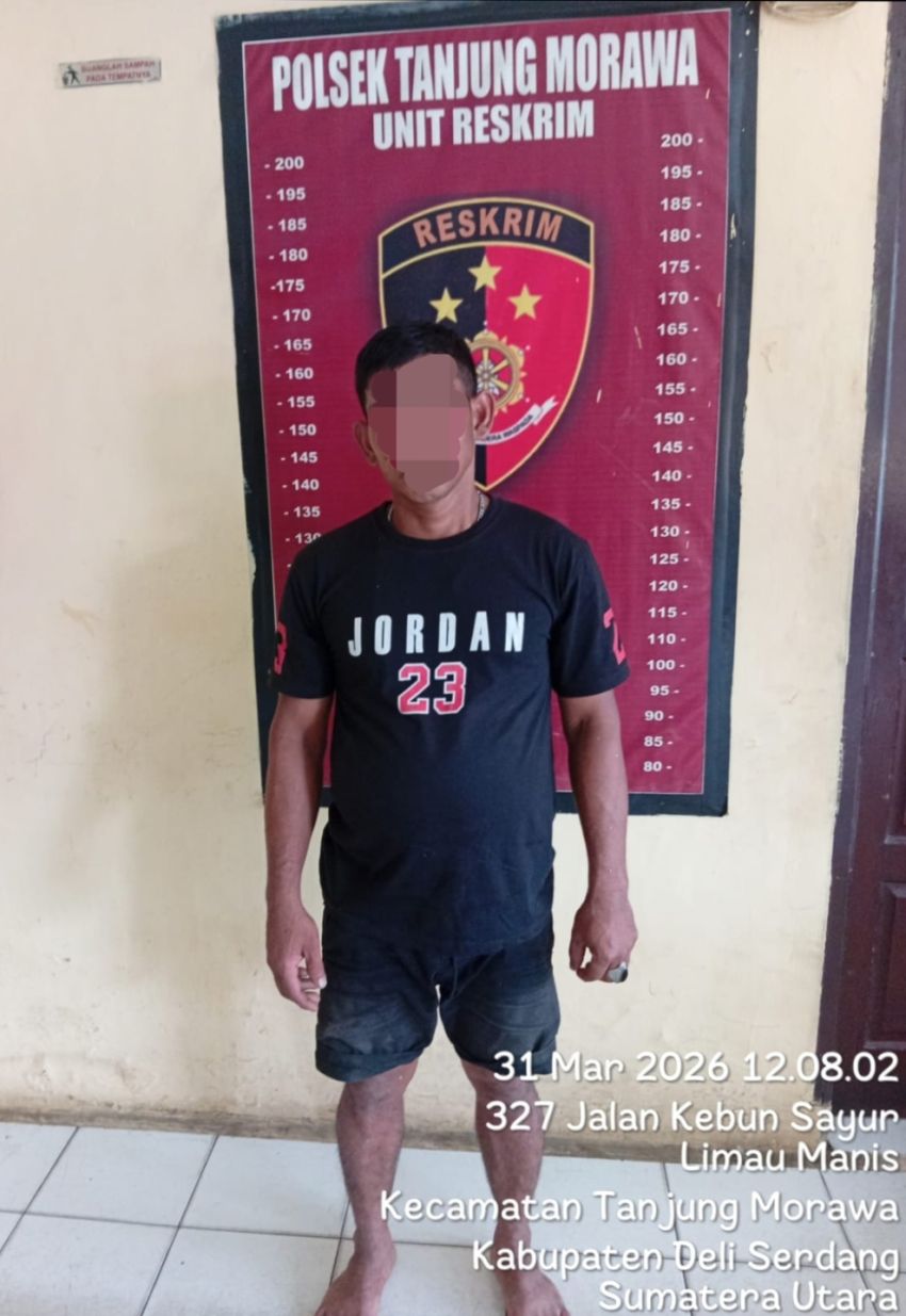 Polsek Tanjung Morawa Tangkap Terduga Pelaku Pencurian pakan ternak ayam 20 sak