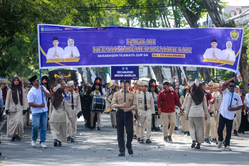 Rico Waas Lepas Ribuan Kafilah, Kemeriahan Pawai Ta&rsquo;aruf Tandai Dimulainya MTQ ke-59 Kota Medan