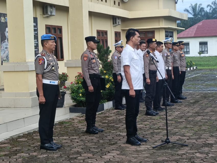 Disiplin Diperketat! Apel Pagi Polres Padang Lawas Soroti Senpi dan Bahaya Narkoba