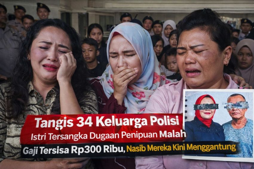 Tangis 34 Keluarga Polisi Pecah! Istri Tersangka Dugaan Penipuan Malah Bebas, Gaji Tersisa Rp300 Ribu, Nasib Mereka Kini Menggantung