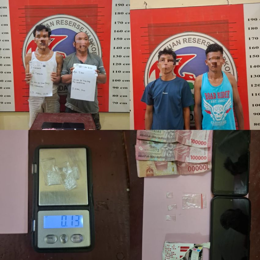 Gerebek Dini Hari! 4 Pria Diciduk Polres Palas di Warung Kopi, Transaksi Sabu Terbongkar