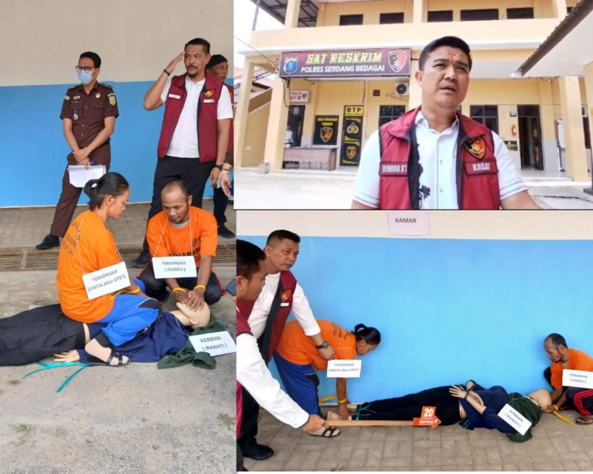 Rekonstruksi Pembunuhan Berencana di Sergai : Disaksikan JPU dan Polisi, Pelaku Peragakan 33 Adegan