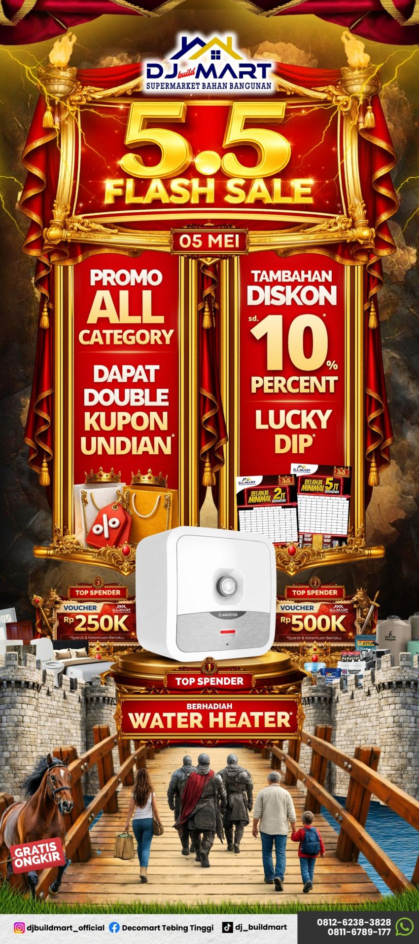 DJ Mart Super Market Bahan Bangunan Siantar Promosi dan Diskon pada Belanja Tanggal kembar flash Disk 5.5