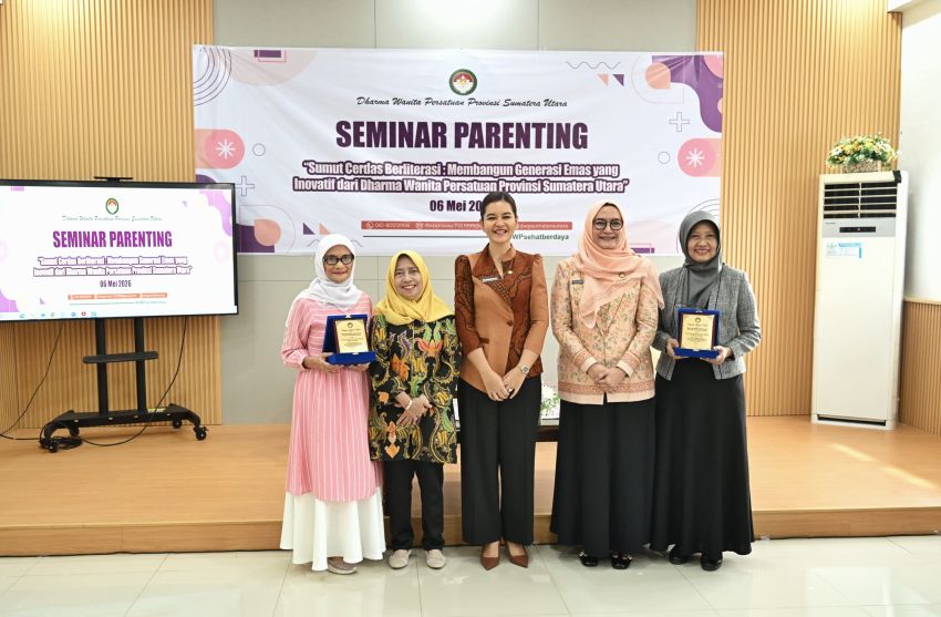 Kahiyang Ayu Hadiri Seminar Parenting, Ketua DWP Sumut Ajak Para Ibu Tingkatkan Kemampuan Literasi