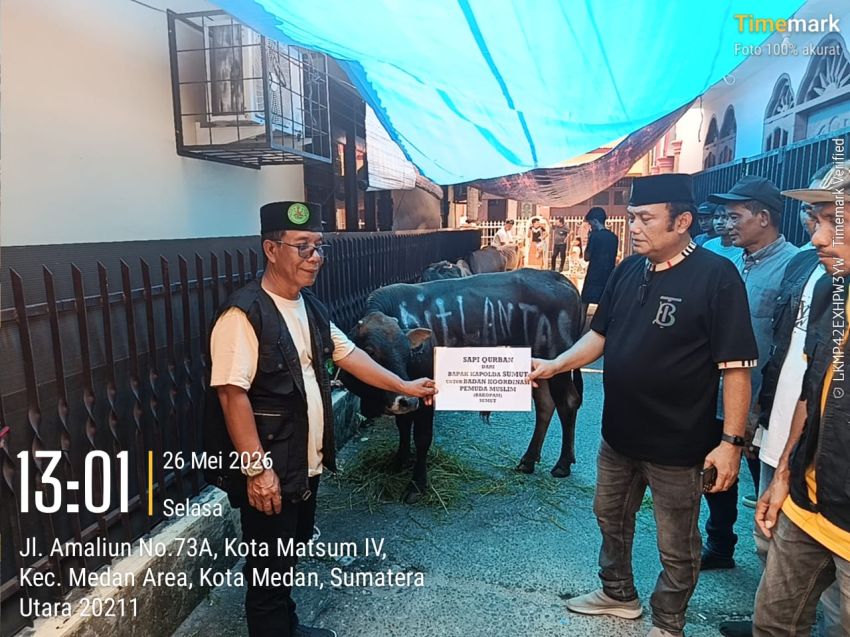 Bakopam Sumut Terima Bantuan Hewan Kurban dari Kapolda Sumut Irjen Pol Whisnu Hermawan Februanto