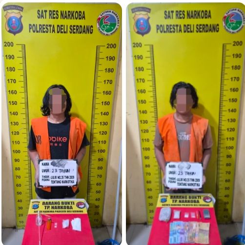 Gerebek Sarang Narkoba di Pagar Jati, Satresnarkoba Polresta Deli Serdang Amankan Dua Pria dan Sita Sabu