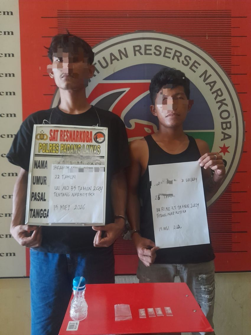 Pagi-Pagi Digerebek! Polres Palas Tangkap Dua Terduga Pengedar Sabu di Desa Sipagabu, Pemasok Diburu