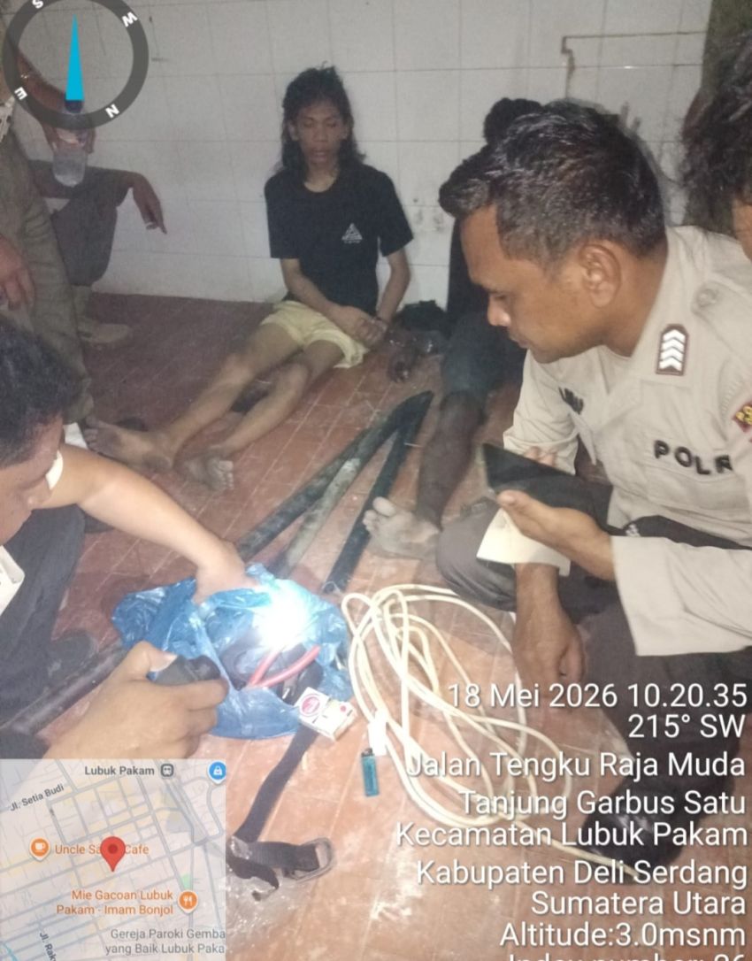 Polsek Lubuk Pakam Amankan Tiga Pencuri Kabel di Eks Plaza Delimas