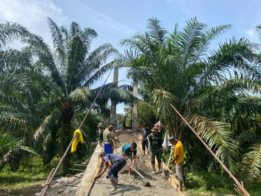 Jembatan Gantung 150 Meter di Muara Batang Toru Kembali Berfungsi Usai Diperbaiki Kodim 0212/TS